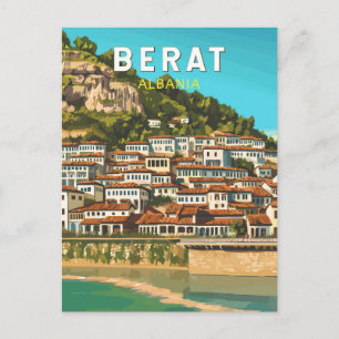 Berat Albaniens Travel Art-Vintage Vykort