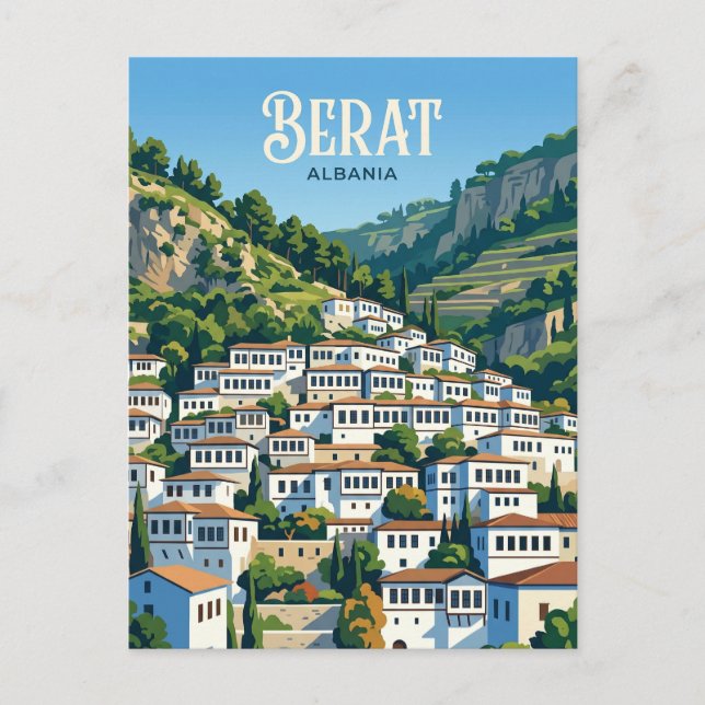 Berat och Gjirokasters historiska centrum Albanien Vykort (Framsida)