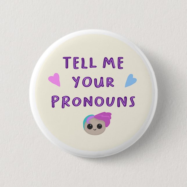 Berätta ditt pronouns-märke knapp (Framsida)