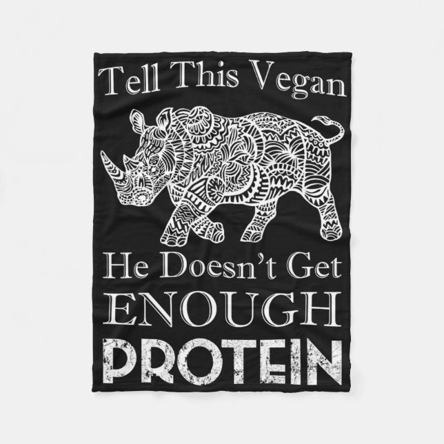 Berätta för den här Vegan tillräckligt med Protein Fleecefilt (Framsidan)