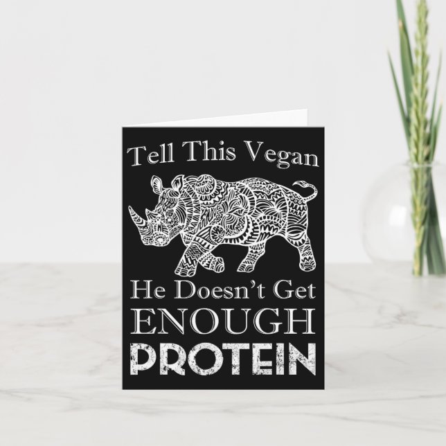 Berätta för den här Vegan tillräckligt med Protein Kort (Framsida)
