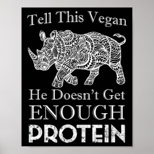 Berätta för den här Vegan tillräckligt med Protein Poster