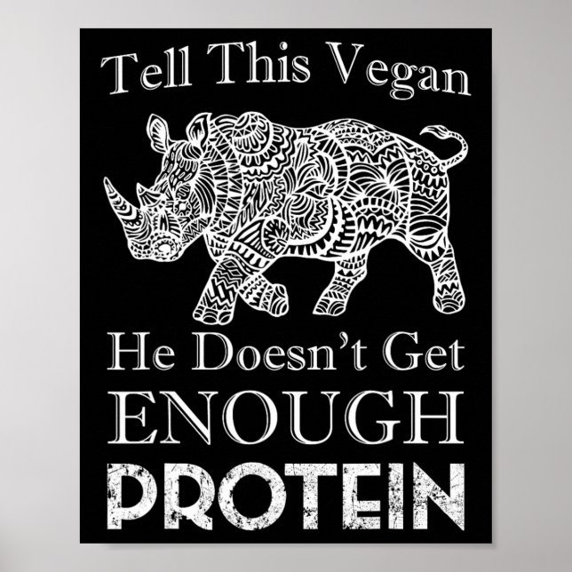 Berätta för den här Vegan tillräckligt med Protein Poster (Framsidan)