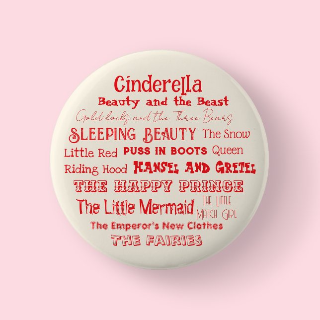 Berätta för mig om tandköttsdagen/ knapp (Cream Fairy Tale Badge/Button)