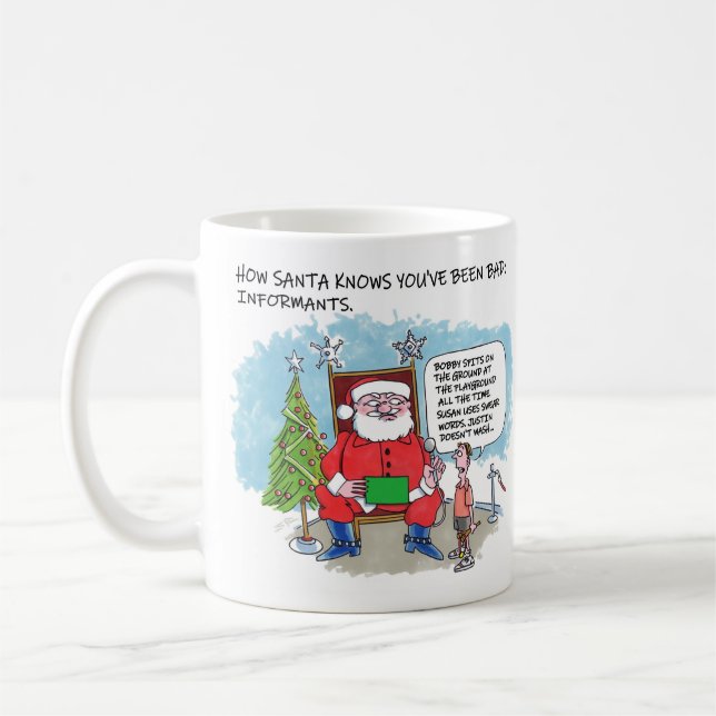 Berätta för Tomte 2-sidig mugg (Vänster)