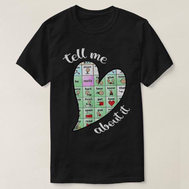 Berätta om Tal Pathology AAC Sped Teacher T Shirt (Design framsida)
