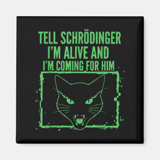 Berätta Schrödinger Levande Och Kommer För Fysik Magnet