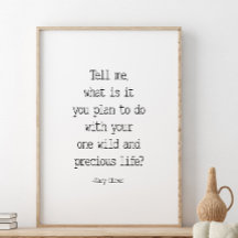 Berätta vad du planerar, Mary Oliver Quote