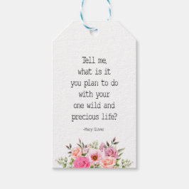 Berätta vad du planerar, Mary Oliver Quote Presentetikett