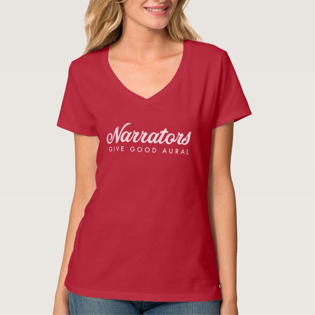 Berättare ger den bra Aural kvinna ftballjerseyen T-shirt (Framsida)