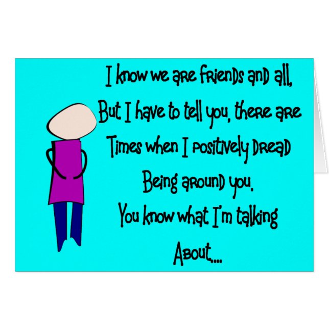 BerättelseFolks "ibland gillar jag inte dig ", Hälsningskort (Framsidan Horizontal)