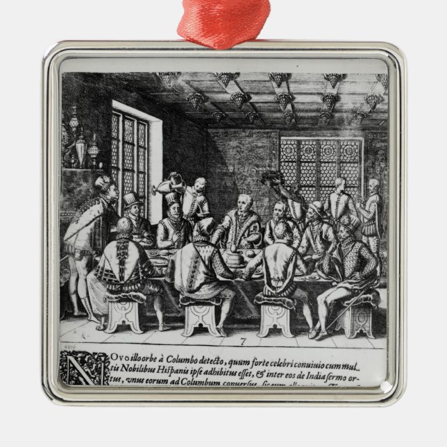 Berättelsen av ägget av Christopher Columbus Julgransprydnad Metall (Framsidan)