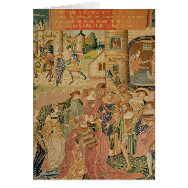 Berättelsen av Perseus, 15th-16th århundrade Hälsningskort (Framsidan)