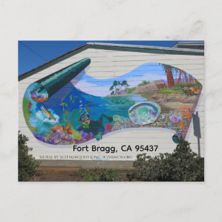 Berättelsen om Fort Bragg, CA i en mural! Inbjudan Vykort