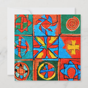 Berber Amazigh-abstrakt för motiv, symboler och sy Julkort