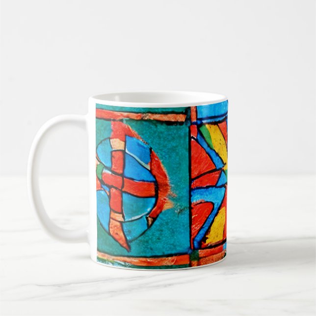 Berber Amazigh-abstrakt för motiv, symboler och sy Kaffemugg (Vänster)