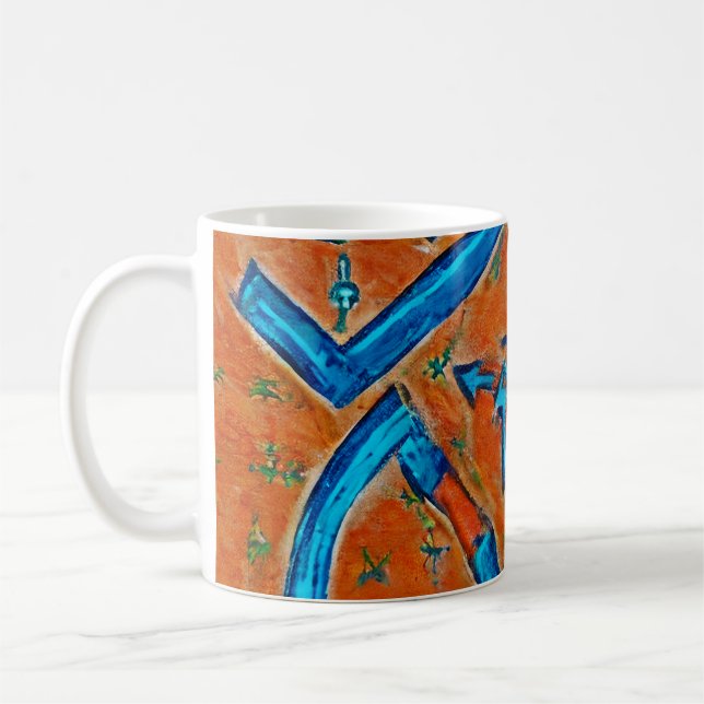 Berber Amazigh-motiv, abstrakter och symboler Kaffemugg (Vänster)
