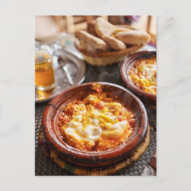 Berber Breakfast Moroccan Shakshuka Travel Photo Vykort (Framsida)