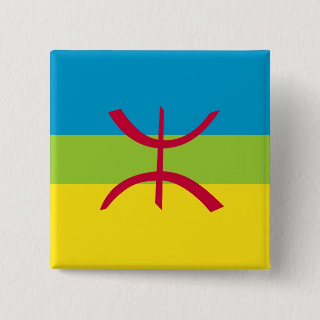 Berber Kabyle Berbers Amazigh Flagga Pin Badge  Knapp (Framsida)