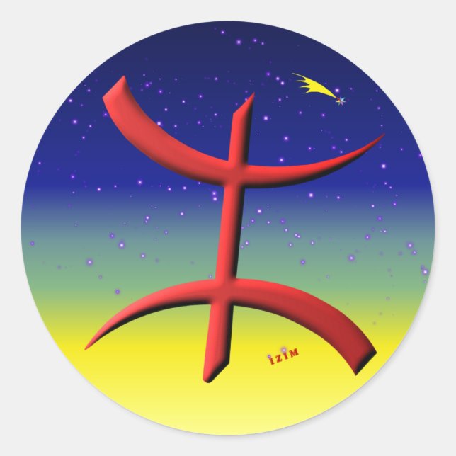 berbere, kabyle runt klistermärke (Framsida)