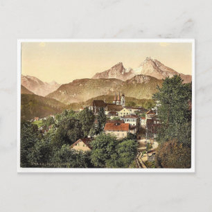Berchtesgaden med Waltzmann, Upper Bavaria, Germa Vykort