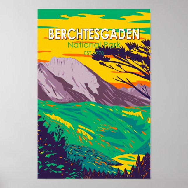 Berchtesgaden nationalpark Tyskland Vintage Poster (Framsidan)