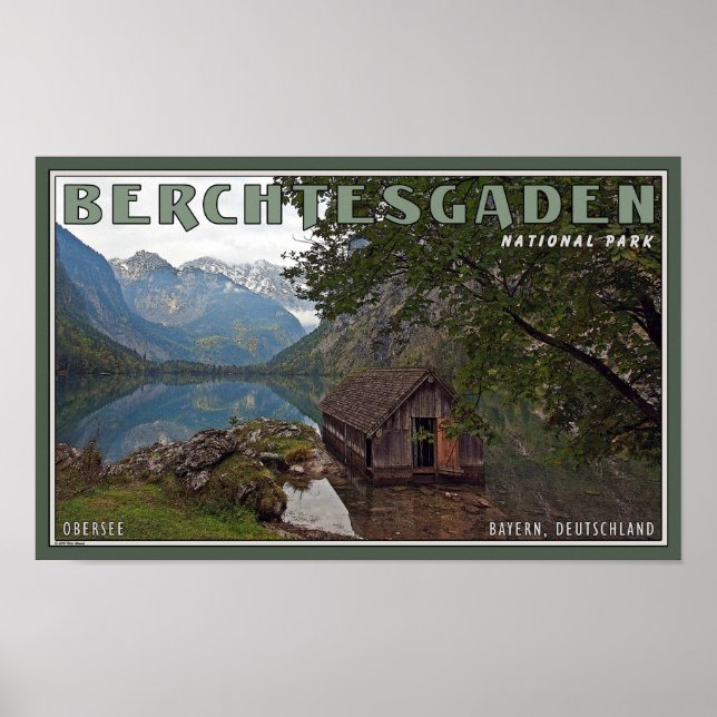 Berchtesgaden - Obersee Boathouse Poster (Framsidan)