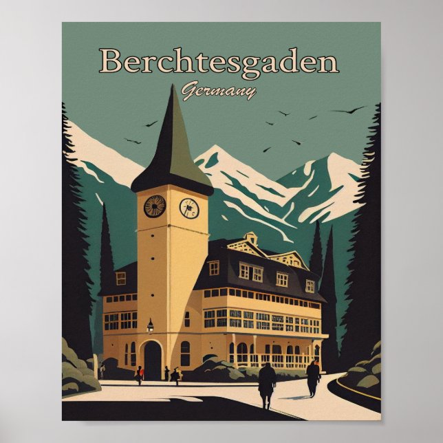 Berchtesgaden Poster Tyskland minimal konst (Framsidan)