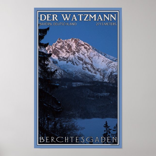 Berchtesgaden - Tidigt God Watzmann Poster (Framsidan)