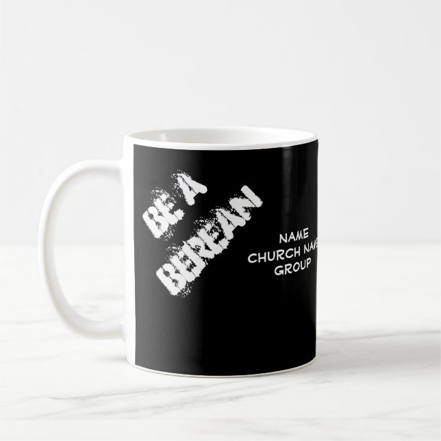 Berean Apologetics Bible Verse Personlig Black Kaffemugg (Vänster)