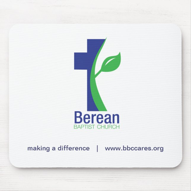 Berean baptistkyrkamousepad musmatta (Framsidan)