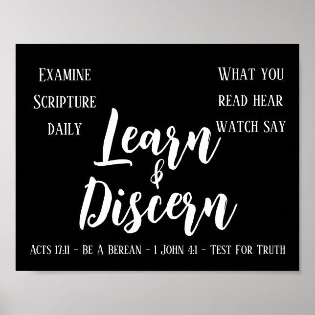 Berean Search Scripture Black Poster (Framsidan)