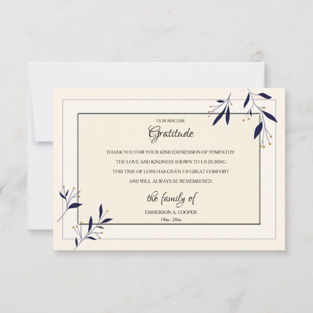 Bereavance - tackkort tack kort (Framsida)