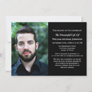 Bereavement Anpassningsbar Photo Funeral Sympathy  Inbjudningar