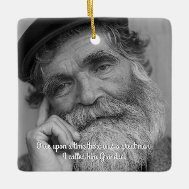 Bereavement Memorial Keepsaké för farfar Julgransprydnad Keramik (Framsida)