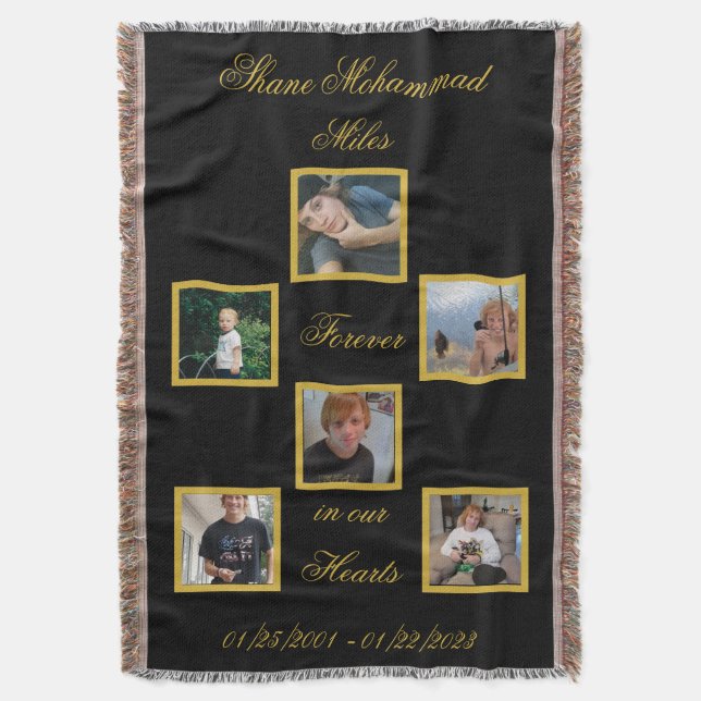 Bereavement Memory Keepsake Photo Throw Blanket Filt (Framsidan Vertikal)