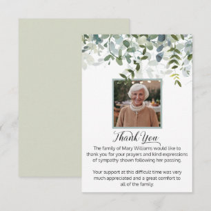 Bereavement Photo Greenery Funeral Tack Kort