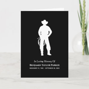 Bereavement Sympathy Funeral Memorial Cowboy Lasso Tack Kort