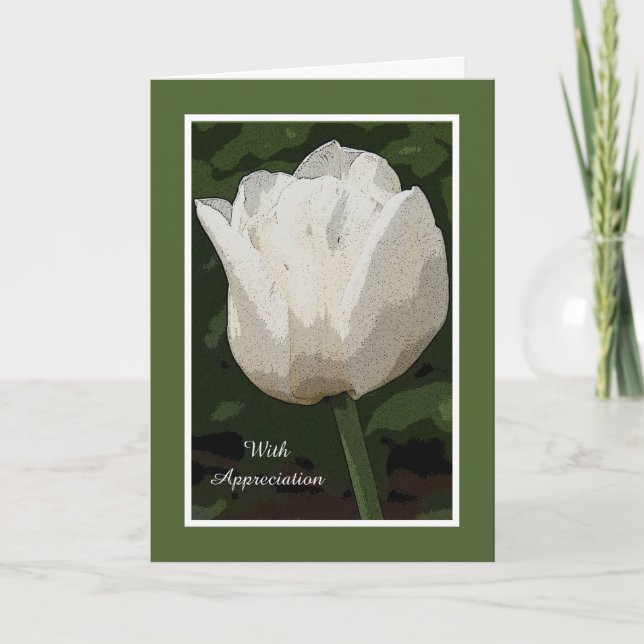 Bereavement Sympathy Tack You Card - Tulip (Framsida)