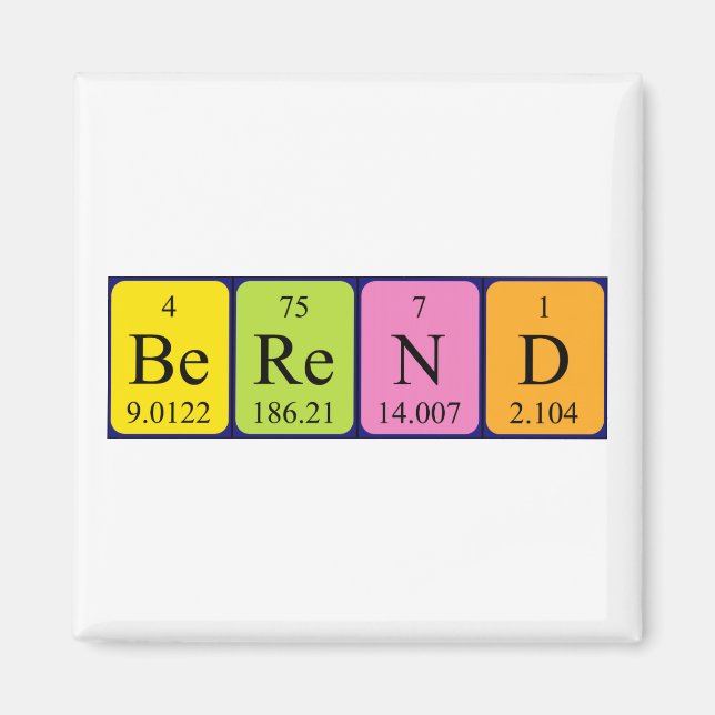 Berend periodiskt bord namn magnet (Framsidan)