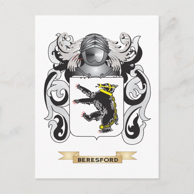 Beresford Jackar av Arm (Family Crest) Vykort (Framsida)