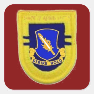 Beret Flash/DUI 2/504:e Infantry Stickers Fyrkantigt Klistermärke