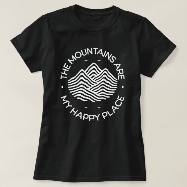 Berg är min lyckliga plats t shirt (Design framsida)