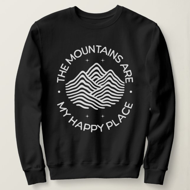 Berg är min lyckliga plats t shirt (Design framsida)