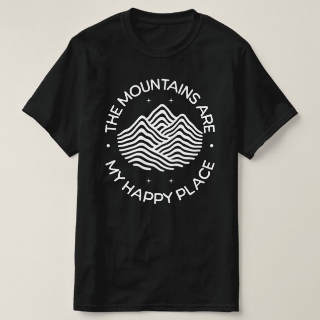 Berg är min lyckliga plats t shirt (Design framsida)