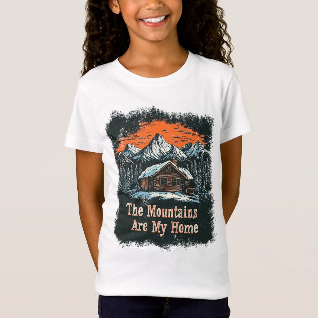 Berg är mitt hem t shirt (Framsida)