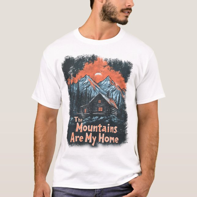 Berg är mitt hem t shirt (Framsida)