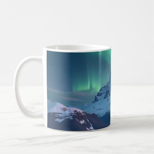 Berg Aurora Borealis Kaffemugg (Vänster)