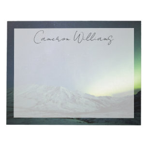 Berg   Aurora Borealis & Milky Way Alaska Anteckningsblock