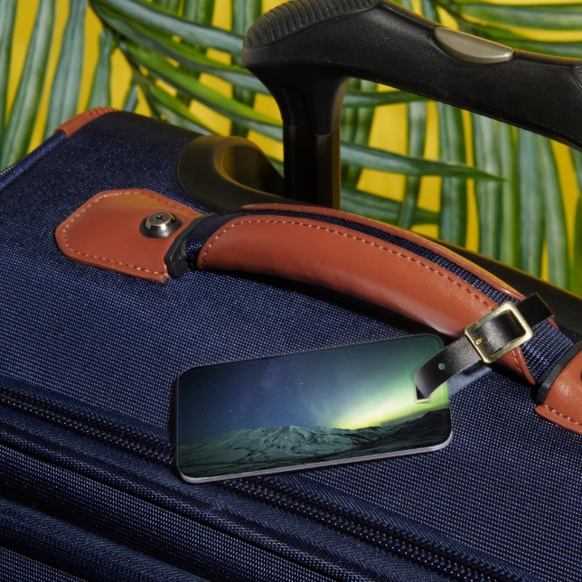 Berg | Aurora Borealis & Milky Way Alaska Bagagebricka (Framsida Insitu 3)